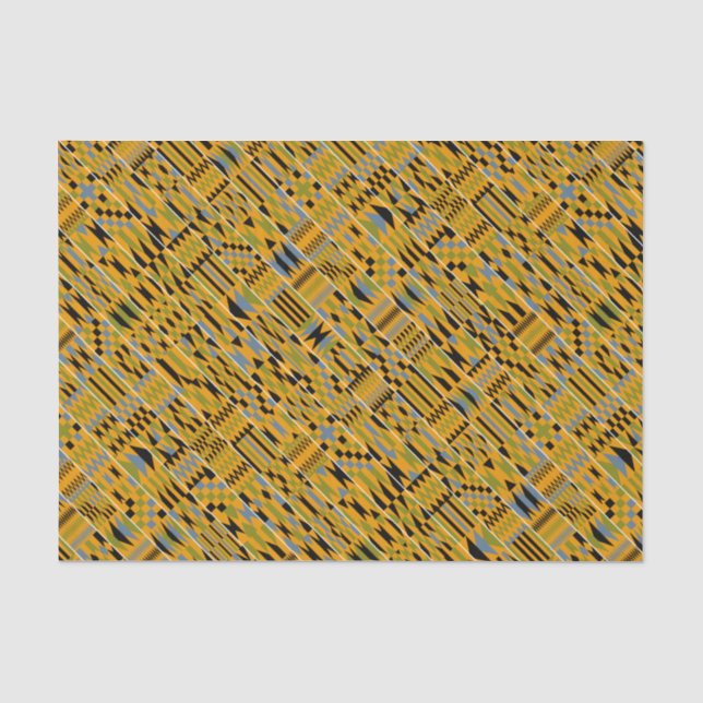 Papier Mousseline Papier Tissu Golden Kente (Recto)