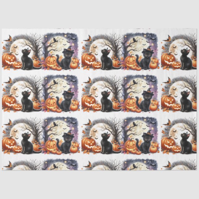 Papier Mousseline Papier Tissu Halloween vintage (Recto)