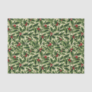 Papier Mousseline Papier Tissu Holiday Holly