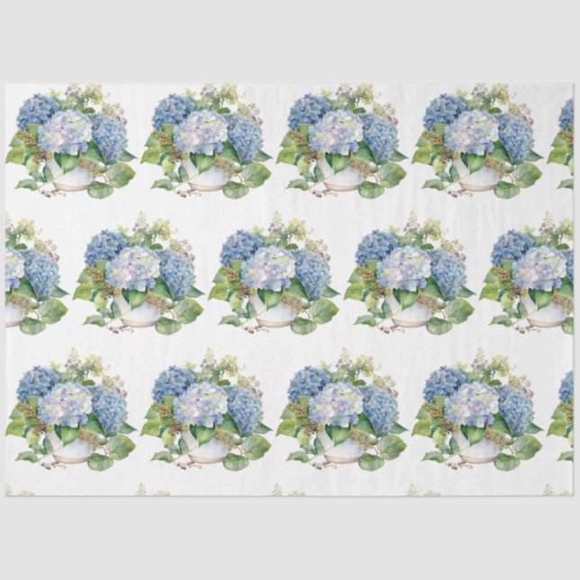 Papier Mousseline Papier Tissu Hydrangea Bouquet (Recto)