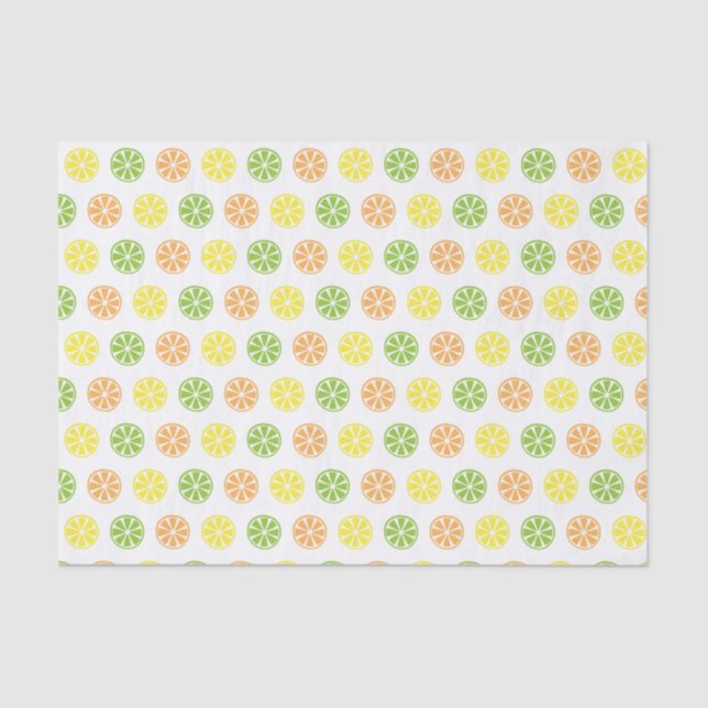 Papier Mousseline Papier Tissu Imprimé Citrus (Recto)