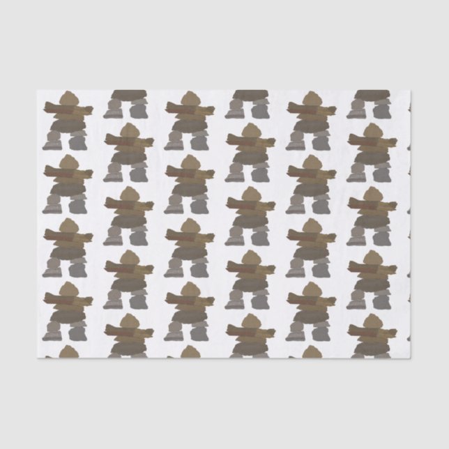 Papier Mousseline Papier Tissu Inukshuk (Recto)