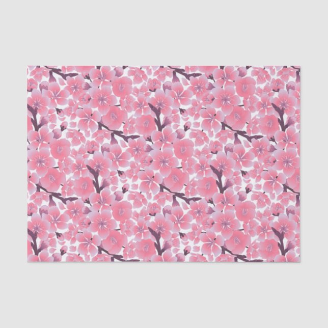 Papier Mousseline Papier Tissu Japonais asiatique en fleur de cerisi (Recto)