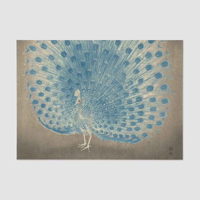 Papier Mousseline Papier Tissu JAPONAIS PEACOCK (Recto)