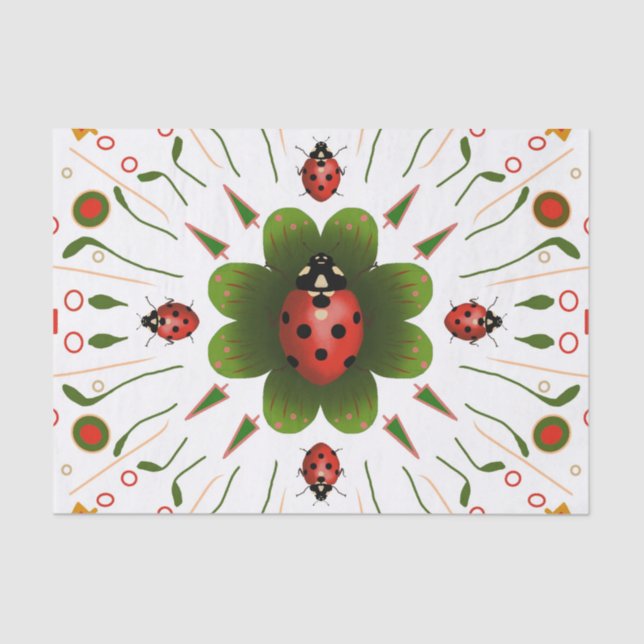 Papier Mousseline Papier Tissu Ladybug (Recto)
