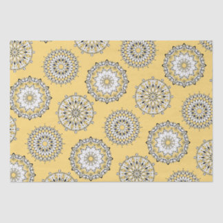 Papier Mousseline Papier Tissu Mandalas Jaune