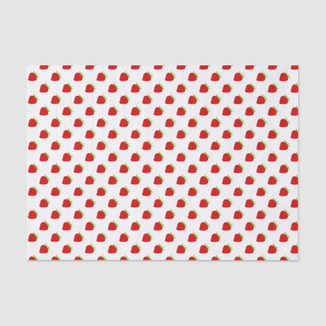Papier Mousseline Papier Tissu Motif à la fraise mûre (Recto)