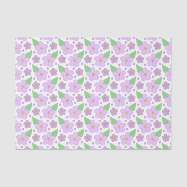 Papier Mousseline Papier Tissu Motif Lilac Fleurs (Recto)