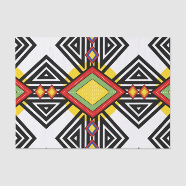 Papier Mousseline Papier Tissu Ndebele (Recto)