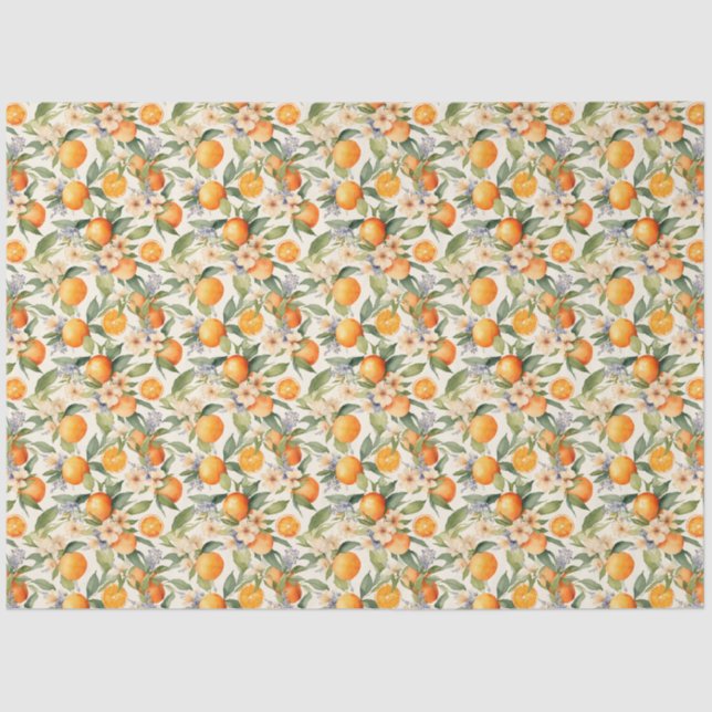 Papier Mousseline Papier Tissu Orange Blossom (Recto)