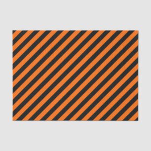 Papier Mousseline Papier Tissu Orange/Noir Diagonal