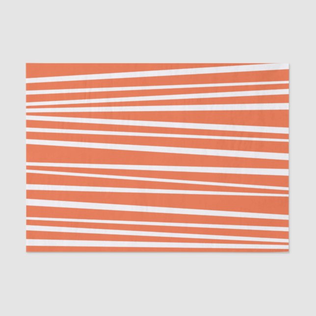 Papier Mousseline Papier Tissu Orange Stripes (Recto)