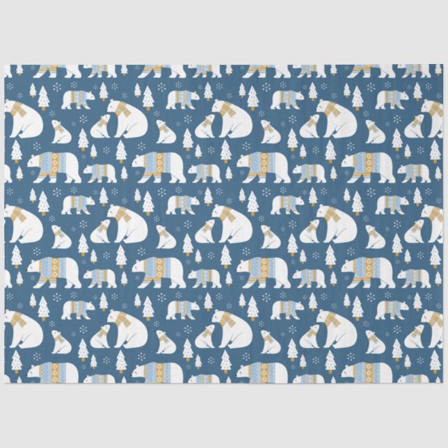 Papier Mousseline Papier Tissu Ours Polaires (Recto)