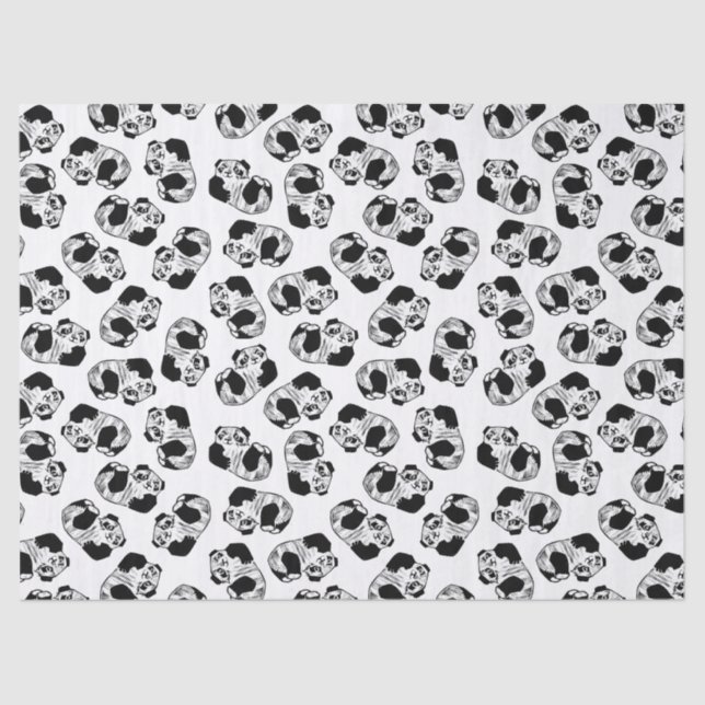 Papier Mousseline Papier Tissu Panda Play 10 livres (Recto)