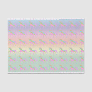 Papier Mousseline Papier Tissu Pastel Rainbow Unicorn