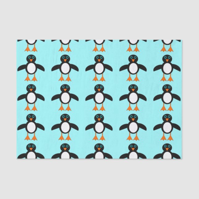 Papier Mousseline Papier Tissu Pingouin Cute (Recto)