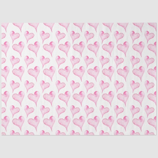 Papier Mousseline Papier Tissu Pink and White Hearts (Recto)