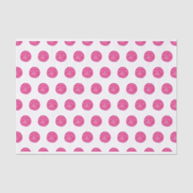 Papier Mousseline Papier Tissu Pois Aquarelle rose (Recto)