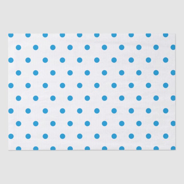 Papier Mousseline Papier Tissu Pois Bleu Chic (Recto)