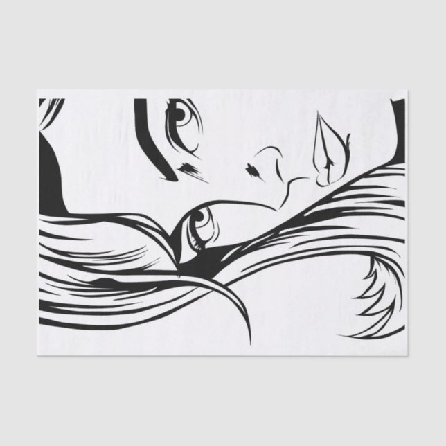 Papier Mousseline Papier Tissu Pop Art Woman (Recto)