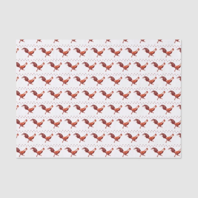 Papier Mousseline Papier Tissu Red Rooster (Recto)