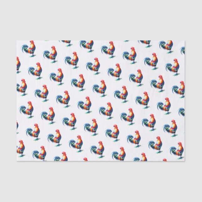 Papier Mousseline Papier Tissu Rooster (Recto)