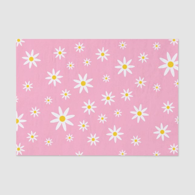 Papier Mousseline Papier Tissu Rose Daisy (Recto)