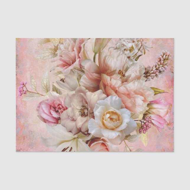 Papier Mousseline Papier Tissu rose Garden Party (Recto)