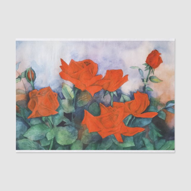 Papier Mousseline Papier Tissu Rose Velours Rouge (Recto)