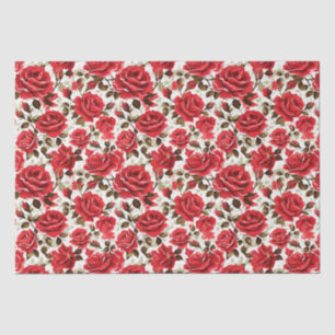 Papier Mousseline Papier Tissu Roses Rouges