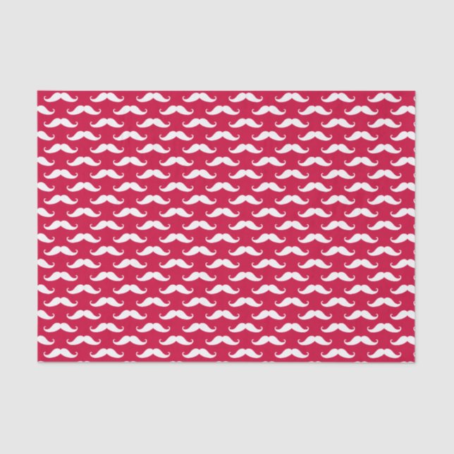 Papier Mousseline Papier Tissu Rouge Mustache Valentine (Recto)