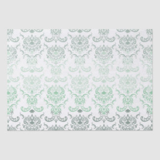 Papier Mousseline Papier Tissu Sage Ombre Damask