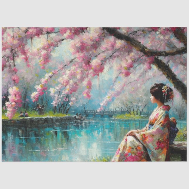 Papier Mousseline Papier Tissu Scénario Asiatique (Recto)