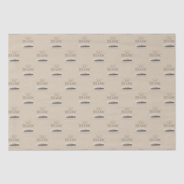 Papier Mousseline Papier Tissu Sepia, navire fantôme Titanic RMS (Recto)