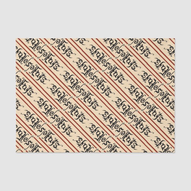 Papier Mousseline Papier Tissu Shakespeare Ambigram (Recto)