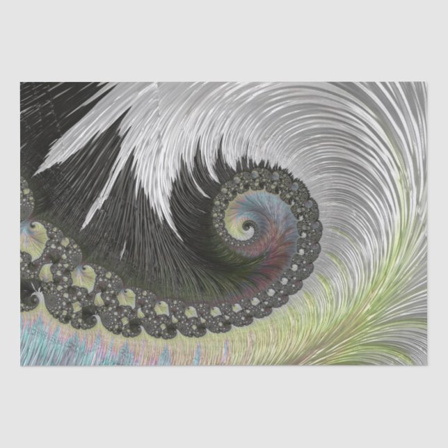Papier Mousseline Papier Tissu Spiral Imaginaire Psychédélique (Recto)