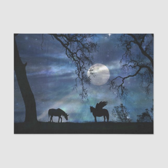 Papier Mousseline Papier Tissu Super Pretty Unicorn et Pegasus (Recto)