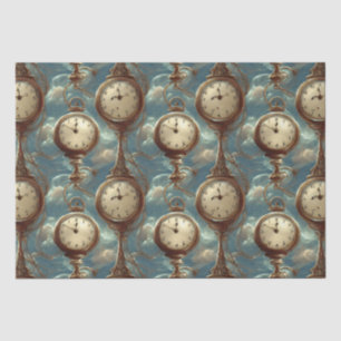 Papier Mousseline Papier Tissu Surreal Pocket Watch Motif
