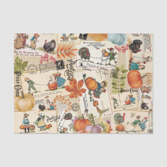 Papier Mousseline Papier Tissu Thanksgiving vintage (Recto)