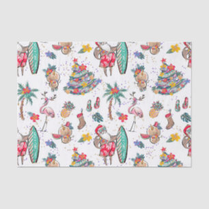 Papier Mousseline Papier Tissu Tropical Holiday Christmas