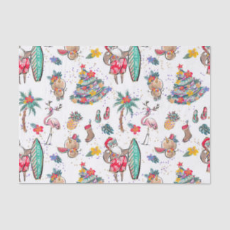 Papier Mousseline Papier Tissu Tropical Holiday Christmas