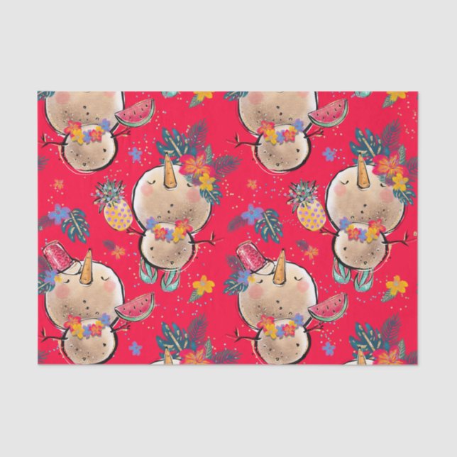 Papier Mousseline Papier Tissu Tropical Holiday Christmas (Recto)