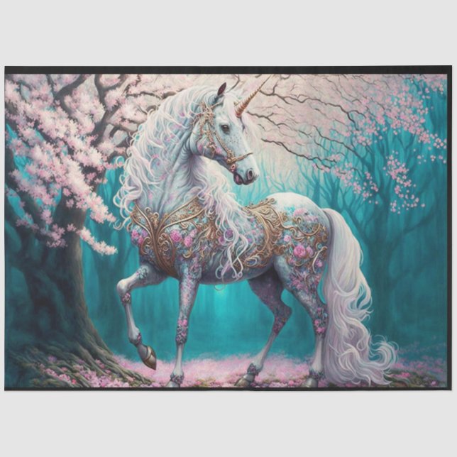 Papier Mousseline Papier Tissu Unicorn Imaginaire (Recto)