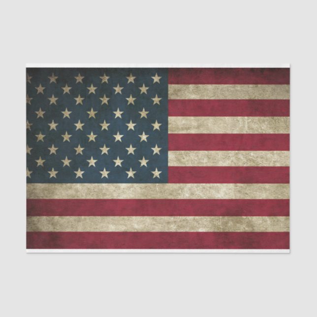 Papier Mousseline Papier Tissu vintage Distorsion American Flag (Recto)