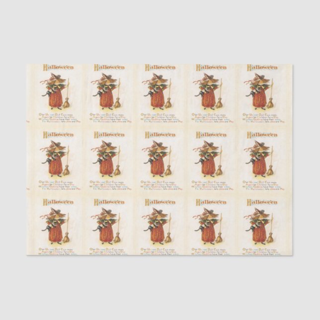 Papier Mousseline Papier Tissu vintage Fun Little Witch (Recto)
