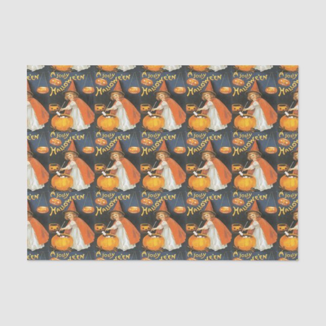 Papier Mousseline Papier Tissu vintage Little Witch Boiling Trouble (Recto)