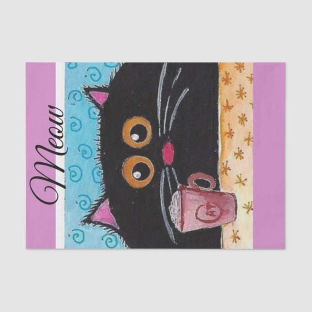 Papier Mousseline Papier Tissu Whimsical Chat Noir (Recto)