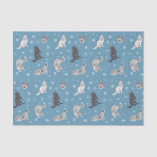 Papier Mousseline Papier Tissu Wolf Holiday