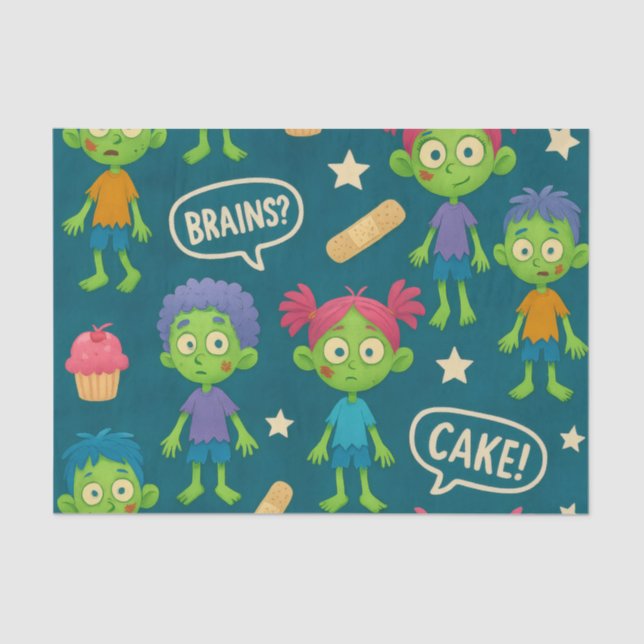 Papier Mousseline Papier Tissu Zombie Enveloppement Anniversaire (Recto)