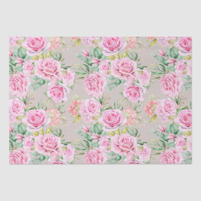 Papier Mousseline Papier tissulaire à motif floral (Recto)